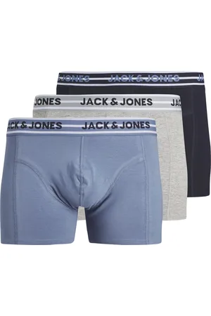 JACK & JONES Heren boxershorts trunks jacpeter blauw/grijs/donkerblauw 3-pack