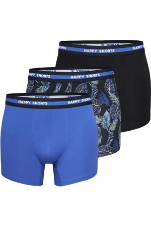 HAPPY SHORTS 3-pack boxershorts heren hawaii zwart/blauw