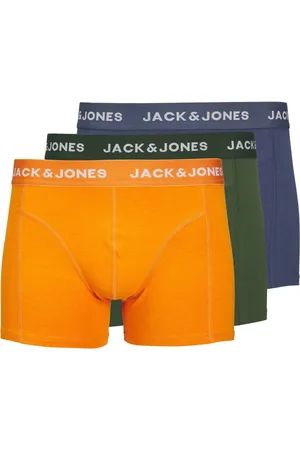 JACK & JONES Heren boxershorts trunks jackex oranje/groen/blauw 3-pack