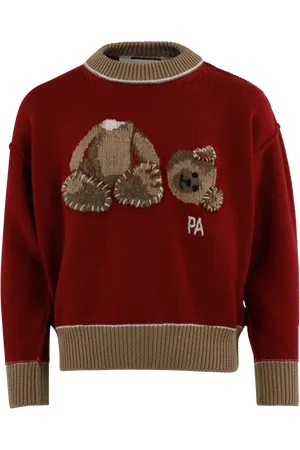 Palm Angels Kids bear sweather red