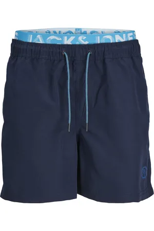 JACK & JONES Heren zwemshorts jpstfiji dubbele waistband effen donker/neon