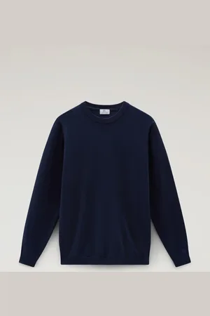 Woolrich Men logo crewneck melton