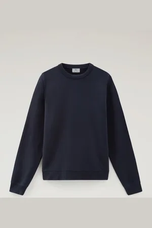 Woolrich Men logo script crewneck melton