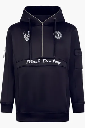 Black Donkey Critical zip trackhoodie i black/white