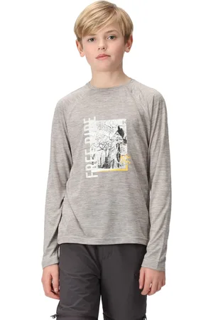 Regatta Burnlee cycling marl t-shirt met lange mouwen voor kinderen/kinderen