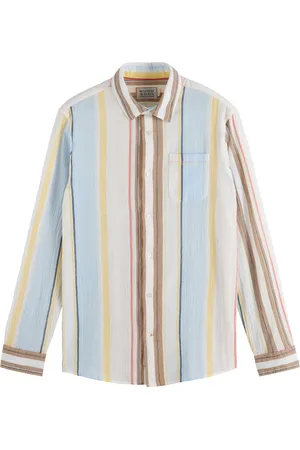 Scotch&Soda Crinkled voile stripe shirt multi stripe