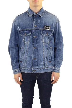 Dolce & Gabbana Heren denim jacquet met plaque