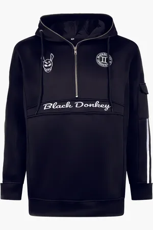 Black Donkey Zip trackhoodie i black/white