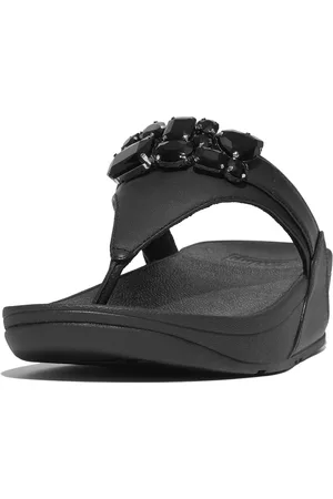 FitFlop Lulu jewel-deluxe leather toe-post sandals