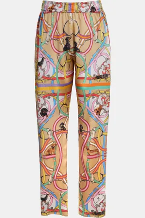 MUCHO GUSTO Zijden broek roma met teckel twist