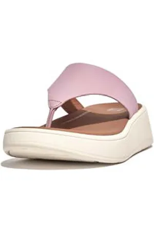 FitFlop F-mode leather flatform toe-post sandals