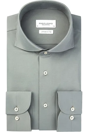 Profuomo Japanese knitted overhemd met lange mouwen