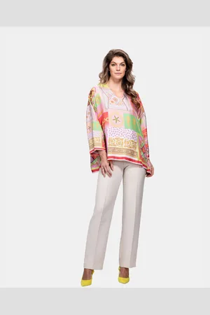 MUCHO GUSTO Zijden blouse seta baroque oceaan print