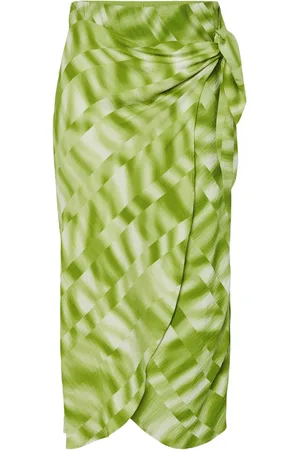 Y.A.S Yaslime hw midi wrap skirt s. parrot green/lime