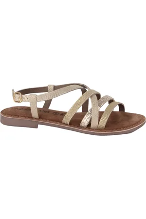 Lazamani 75888 gold dames sandalen sportief