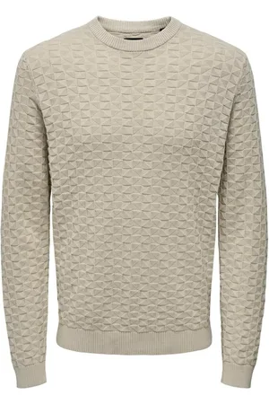 Only & Sons Onskalle reg 12 struc crew knit noo beige