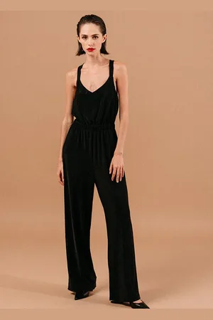 Grace & Mila Mouwloze jumpsuit met glitter loyale