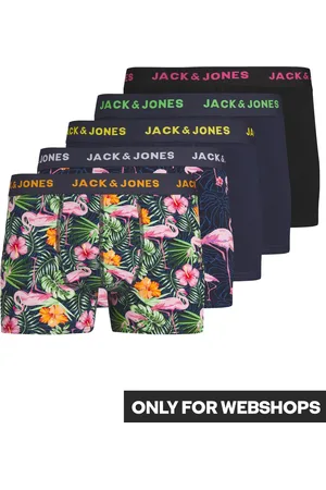 JACK & JONES Plus size heren boxershorts trunks jacpink flamingoprint 5-pack