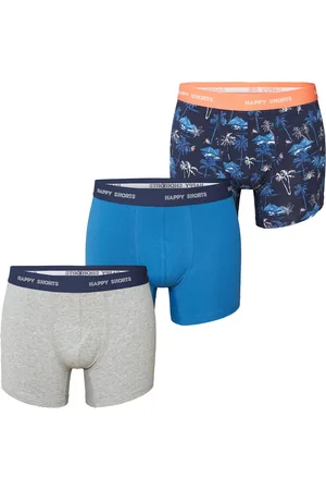 HAPPY SHORTS Heren boxershorts trunks palms 3-pack