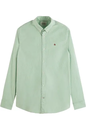 Scotch&Soda Essential oxford stripe seafoam / white stri