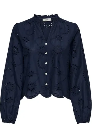 JACQUELINE DE YONG Ditte l/s embroderie short shirt