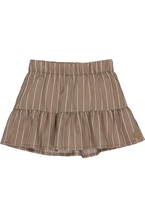 LEVV Meisjes rok violet aop khaki gestreept