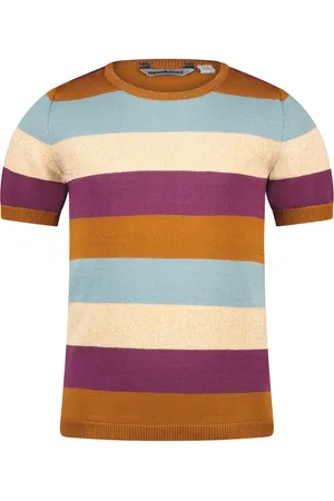 Moodstreet Meisjes top gebreid gestreept paradise
