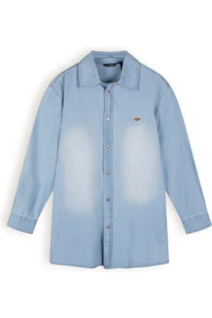 NoBell Meisjes spijkerjas oversized denim sea