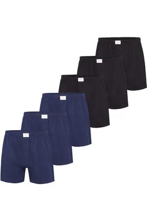 Phil & Co. Berlin Wijde boxershorts jersey stretch effen blauw/zwart 6-pack