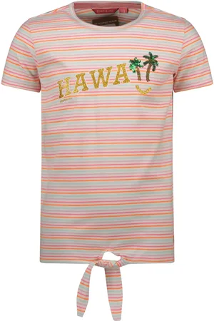 TYGO & vito Meisjes t-shirt gestreept hawaii sugar plum