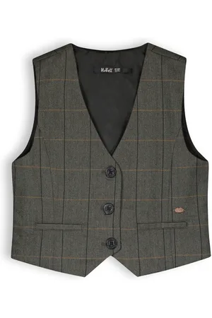 NoBell Meisjes gilet geruit tintin navy