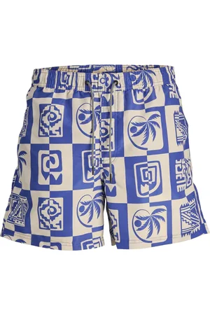 JACK & JONES Heren zwemshort oceanday print blauw