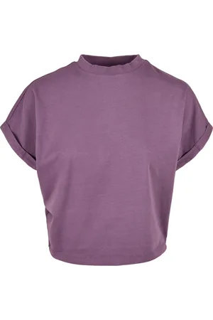 Urban classics Dames pigment geverfd kort omgeslagen t-shirt