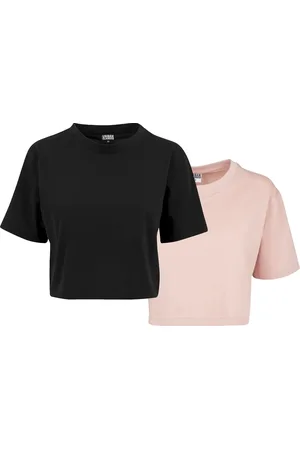 Urban classics Dames kort oversized t-shirt (set van 2)