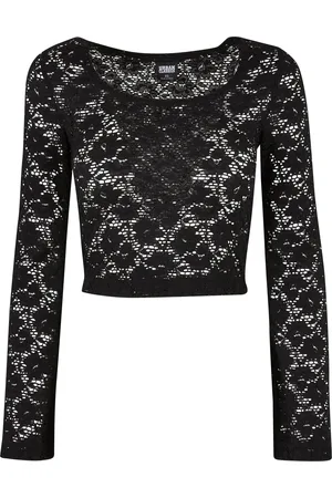 Urban classics Dames kant gewaad top met lange mouwen