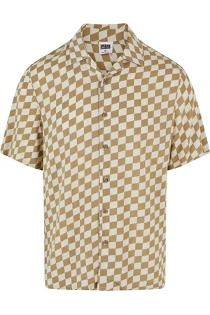 Urban classics Heren geruit overhemd met all-over print