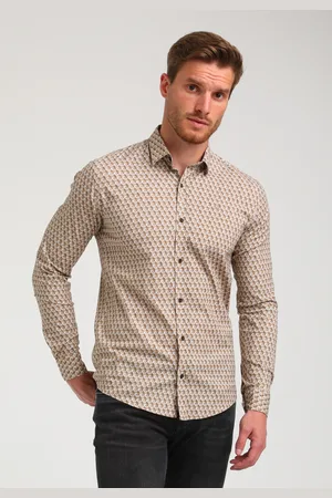 Gabbiano Heren overhemd 334751 4412 khaki brown