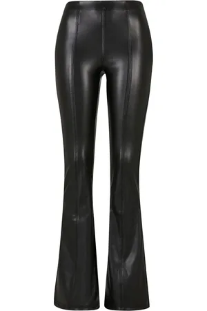 Urban classics Dames synthetisch leren uitlopende broek