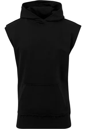 Urban classics Heren mouwloze open rand hoodie