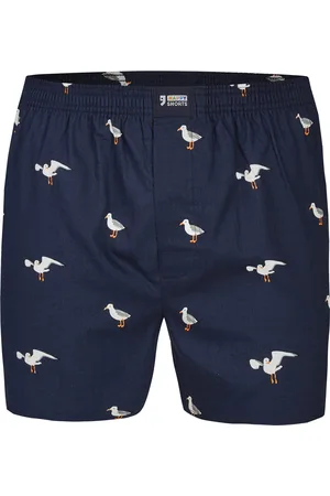 HAPPY SHORTS X heren wijde boxershort met binnenbroek zeemeeuw print