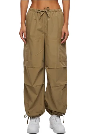Urban classics Dames katoenen parachute cargo broek