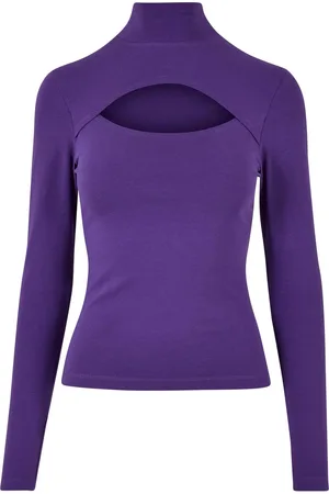 Urban classics Dames uitgesneden schildpadhals top met lange mouwen