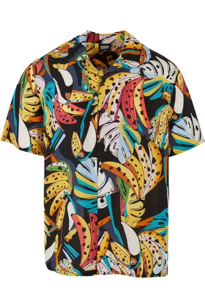 Urban classics Heren toucan viscose all-over print resort overhemd