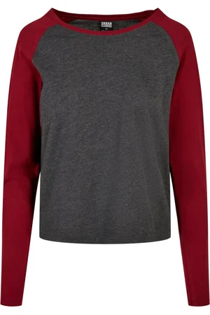 Urban classics Dames contrast raglan t-shirt met lange mouwen