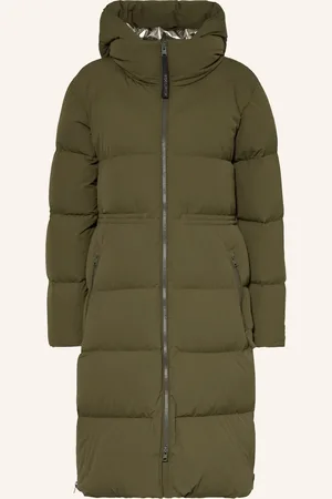 Woolrich Women matt stretch long puffer parka dark