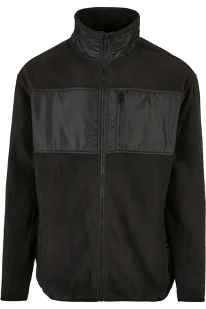 Urban classics Microfleece jas met contrasterend paneel voor heren
