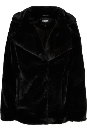Urban classics Dames teddy fleece jas met kapkraag
