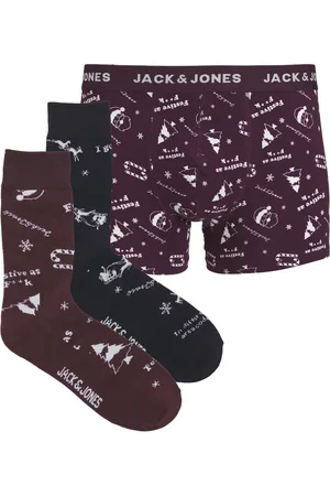 JACK & JONES Heren kerst giftbox sokken + boxershort jacsnowflake