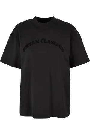 Urban classics Dames oversized t-shirt met vlokopdruk