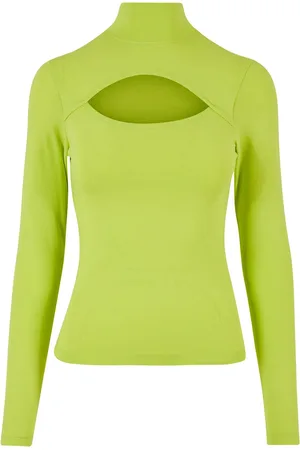 Urban classics Dames uitgesneden schildpadhals top met lange mouwen